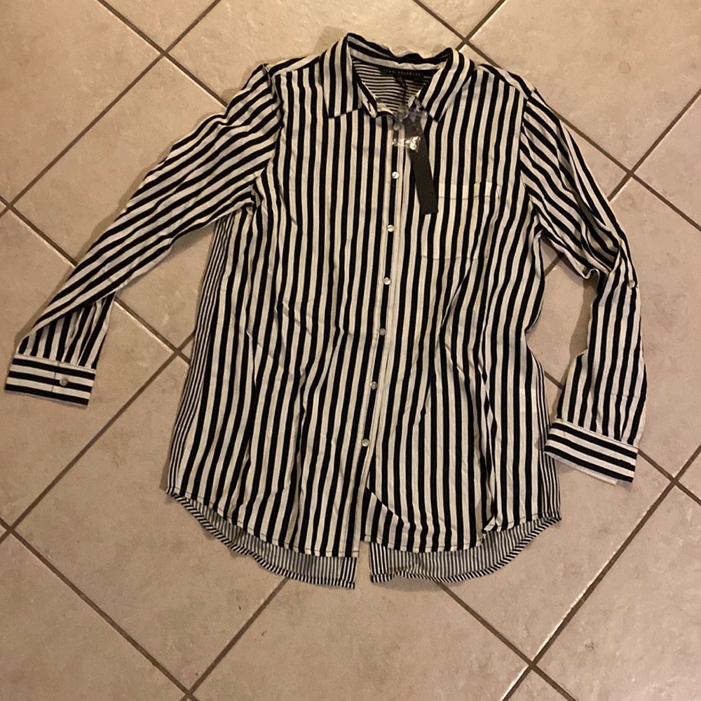 Stripped Button Up Long Sleeve